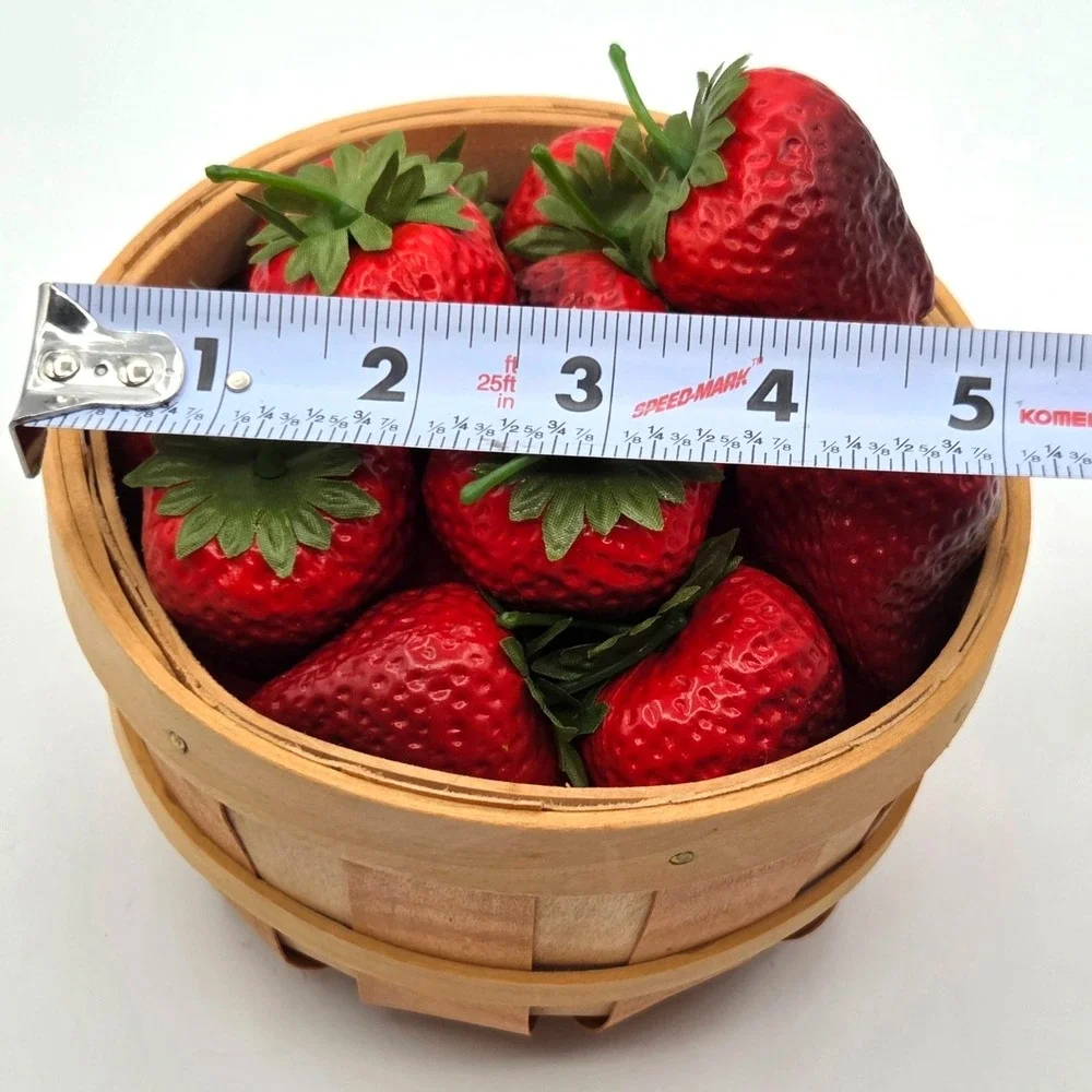 Classic Basket of Strawberries Country Cottage Core Farmhouse
